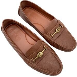 Coach Women's Crosby Turnlock Driver Loafer Flats Brown Size 9B